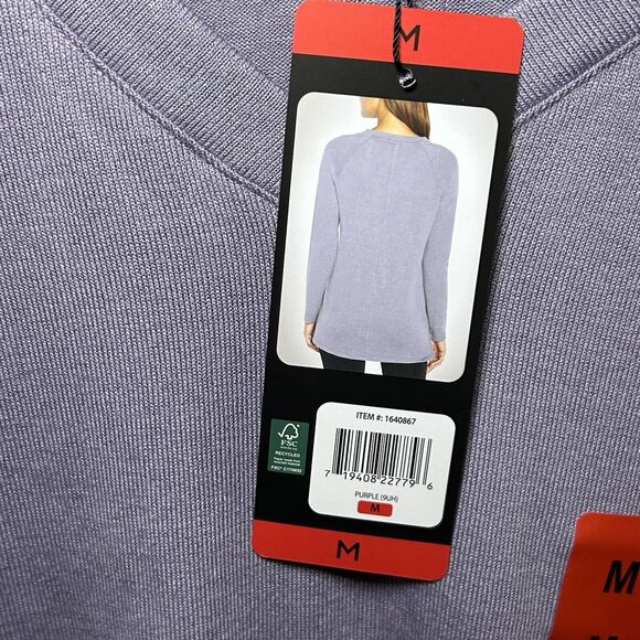 Banana Republic Womens Long Sleeve V-Neck Top Purple MEDIUM NWT - Picture 3 of 7